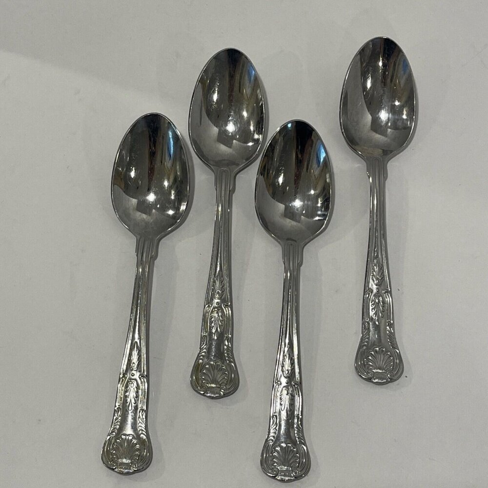 Reed & Barton Select Stainless Flatware Kings 175th Anniversary 4 Soup Spoons